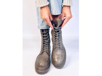 Vysoké šněrovací boty Bridgette šedé
