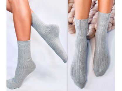 Vysoké teplé ponožky Jessika šedé