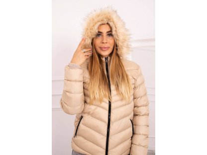 Zimní bunda s kožešinou Vicki béžová