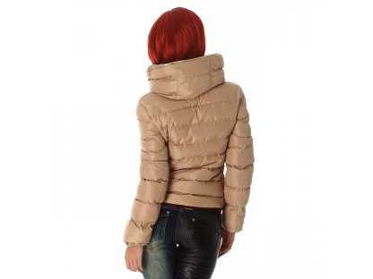 Zimní bunda s vysokým límcem Béžová