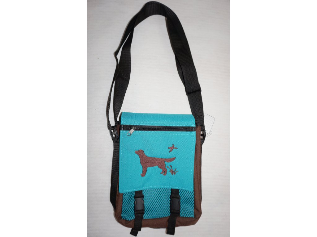 Bracco bag for training and other activities, size S, brown/turquoise - golden retriever