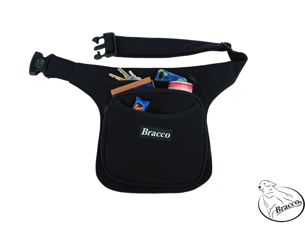 Bracco belt for training and or for going out, black - different sizes.