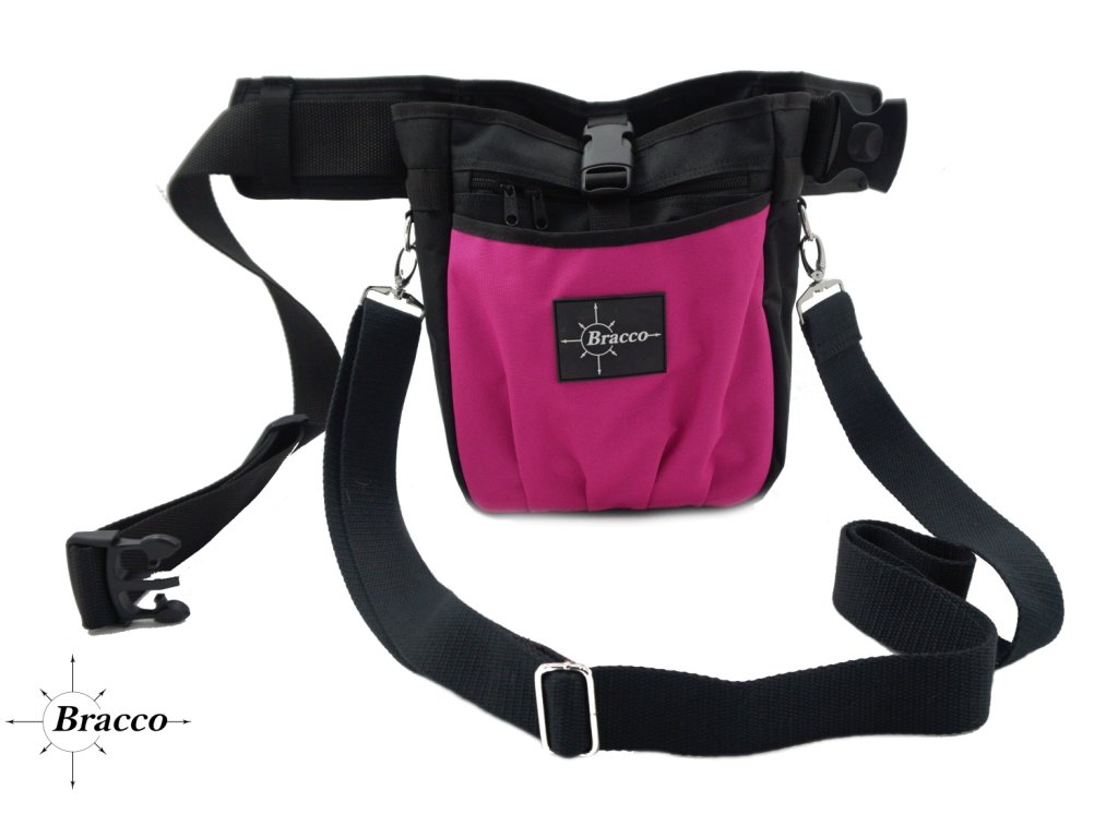 Bracco Trainingsgürtel Hund Multi Open, Schwarz/Rosa.