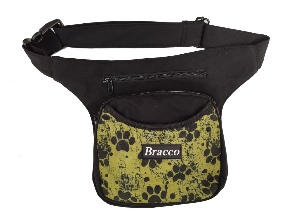 Bracco belt for training and or for going out, black paws/ khaki- different sizes 