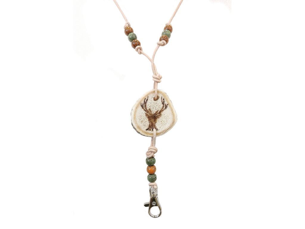 Bracco Original whistle strap made of natural materials, bead ceramics, deer.