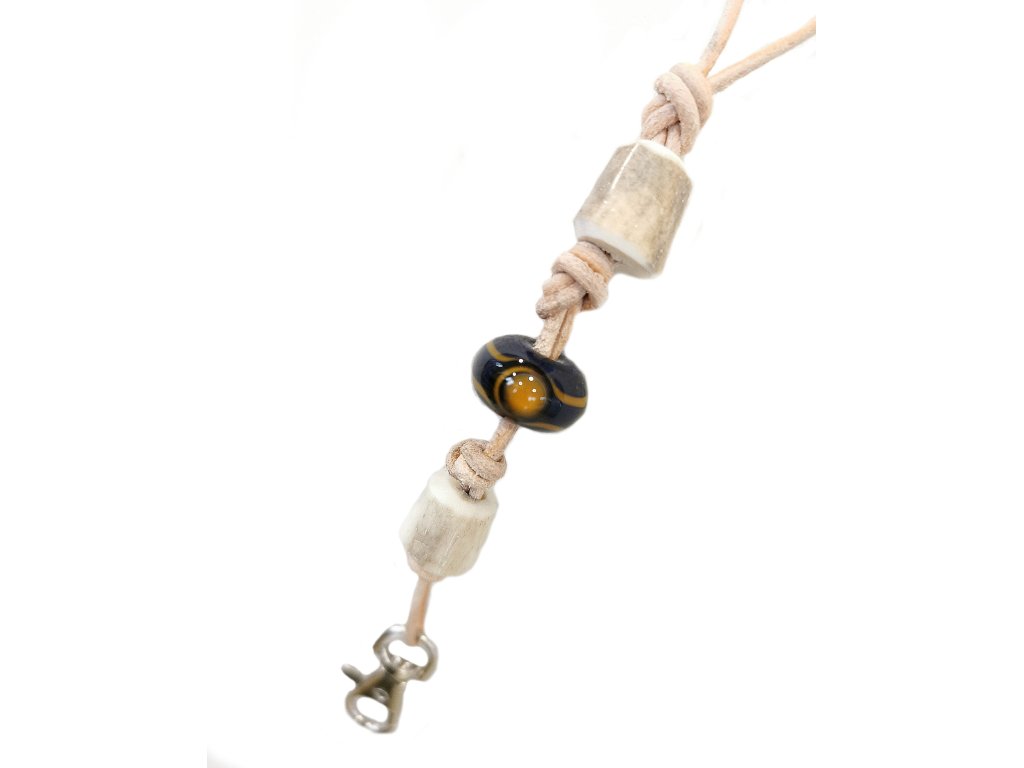 Bracco Original whistle strap made of natural materials, bead- magic eye, antlers