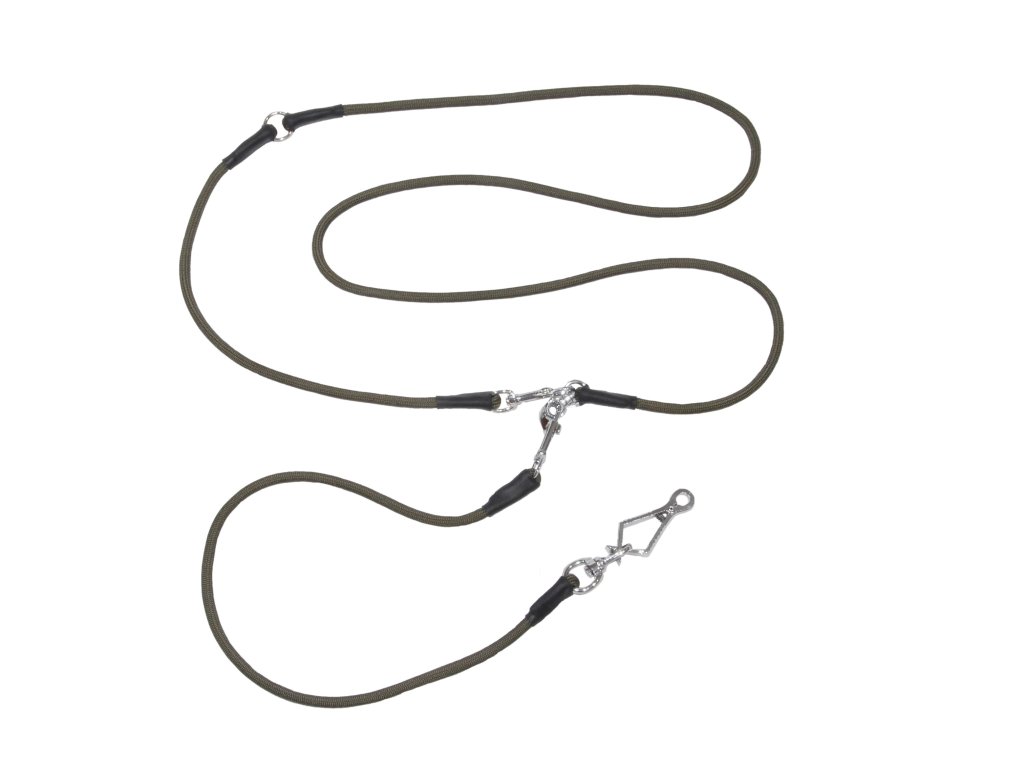 Bracco ručně šité lovecké vodítko 8 mm s klešťovou karabinou