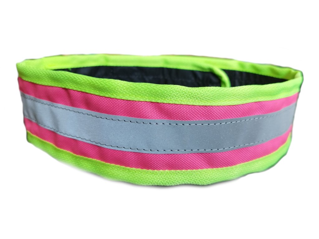 Bracco Reflective Collar Band, Velcro- pink