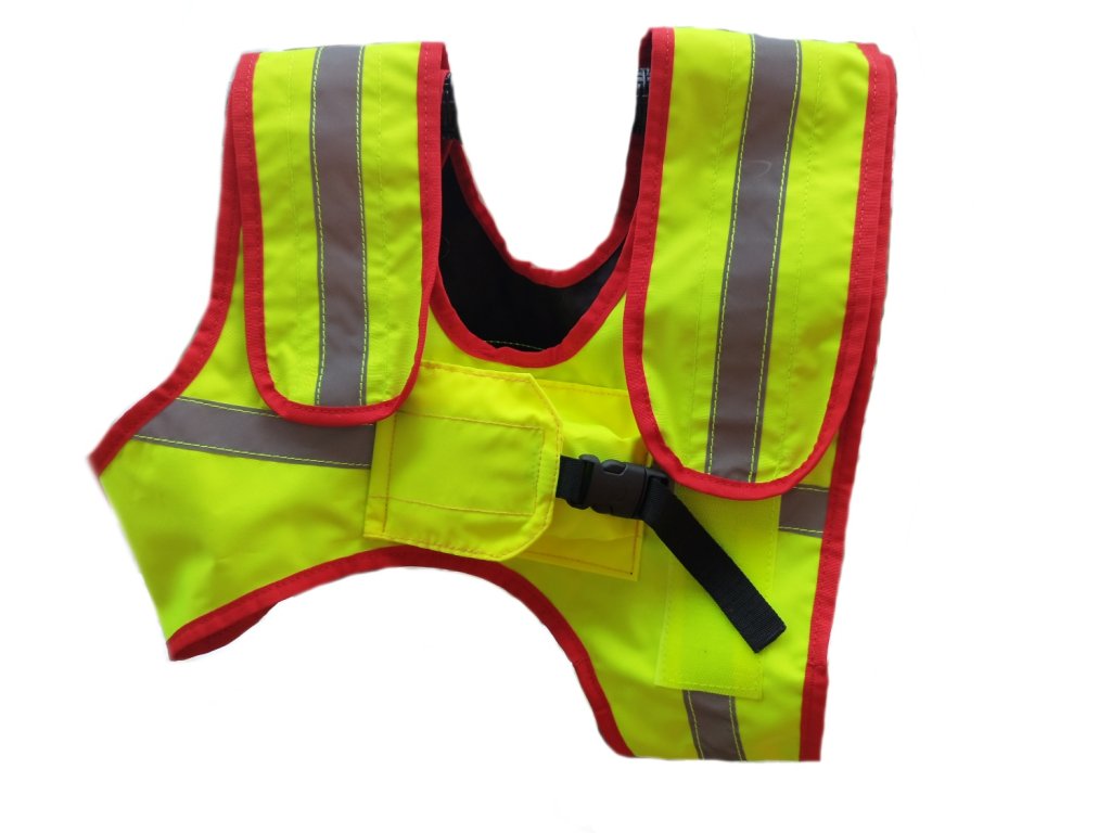 Bracco Signal vest for hunting dog, yellow- possibility of phone number, name, GPS pocket  etc.