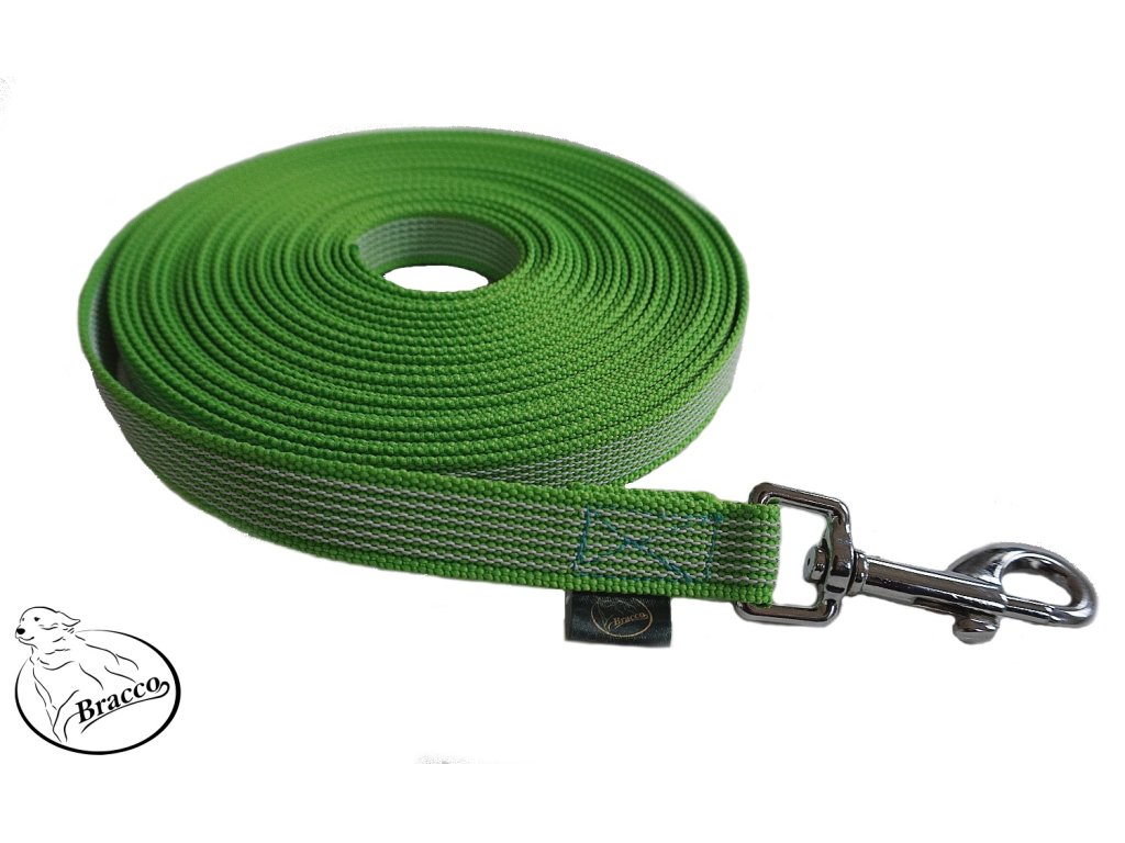 Bracco check cords with anti-slip, different lengths and types, green.