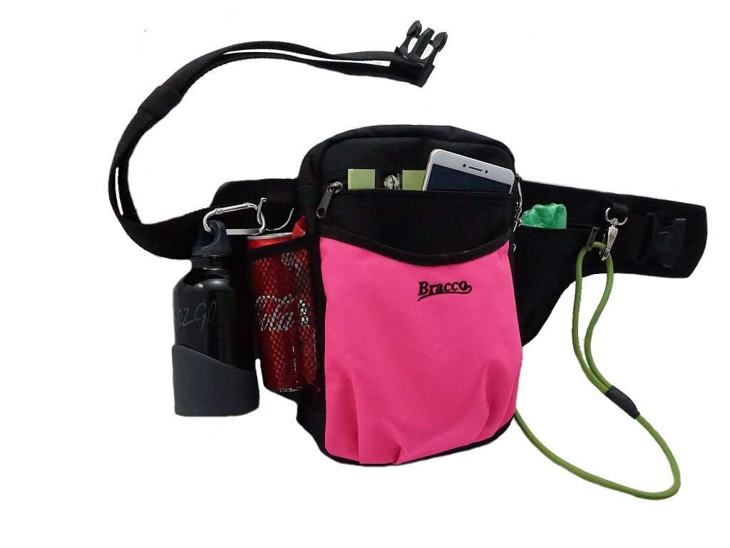 Bracco Trainingsgürtel Hund Multi, Schwarz/Rosa