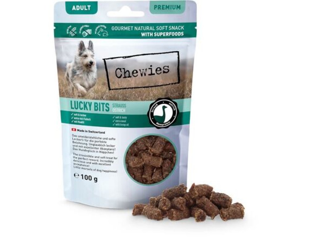 Chewies Lucky Bits se pštrosím masem 100 g