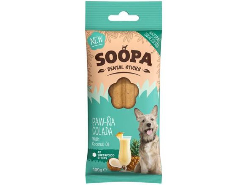 Dentální tyčinky Soopa Paw-Na Colada 100 g