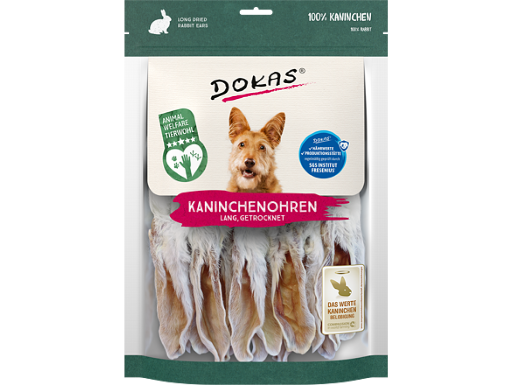 Dokas Dried rabbit ears with fur 180 g