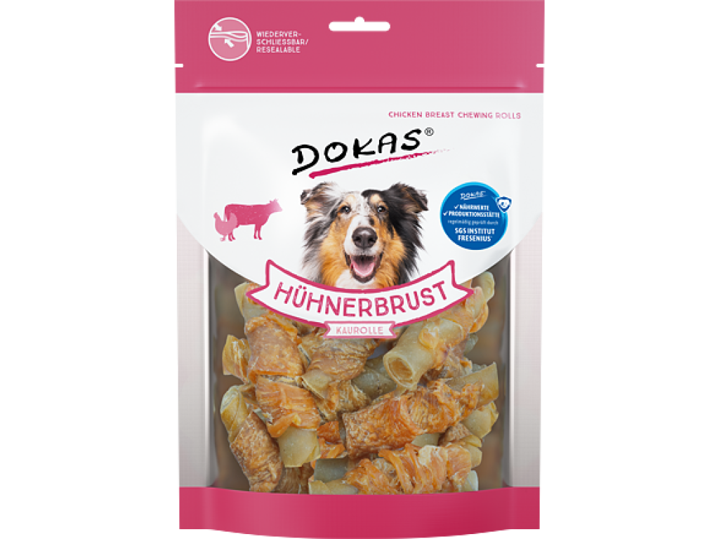 Dokas Rolky z hovězí kůže obalené kuřecím masem 250 g