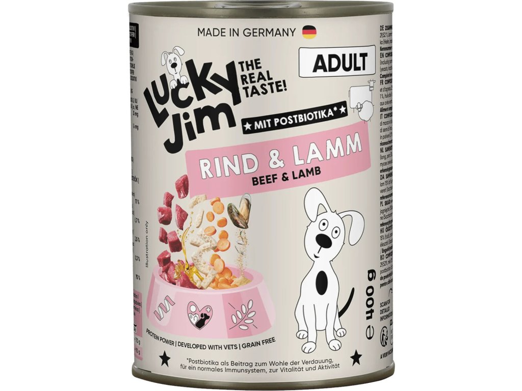 Lucky Jim Classic Adult s hovězím a jehněčím masem 400 g