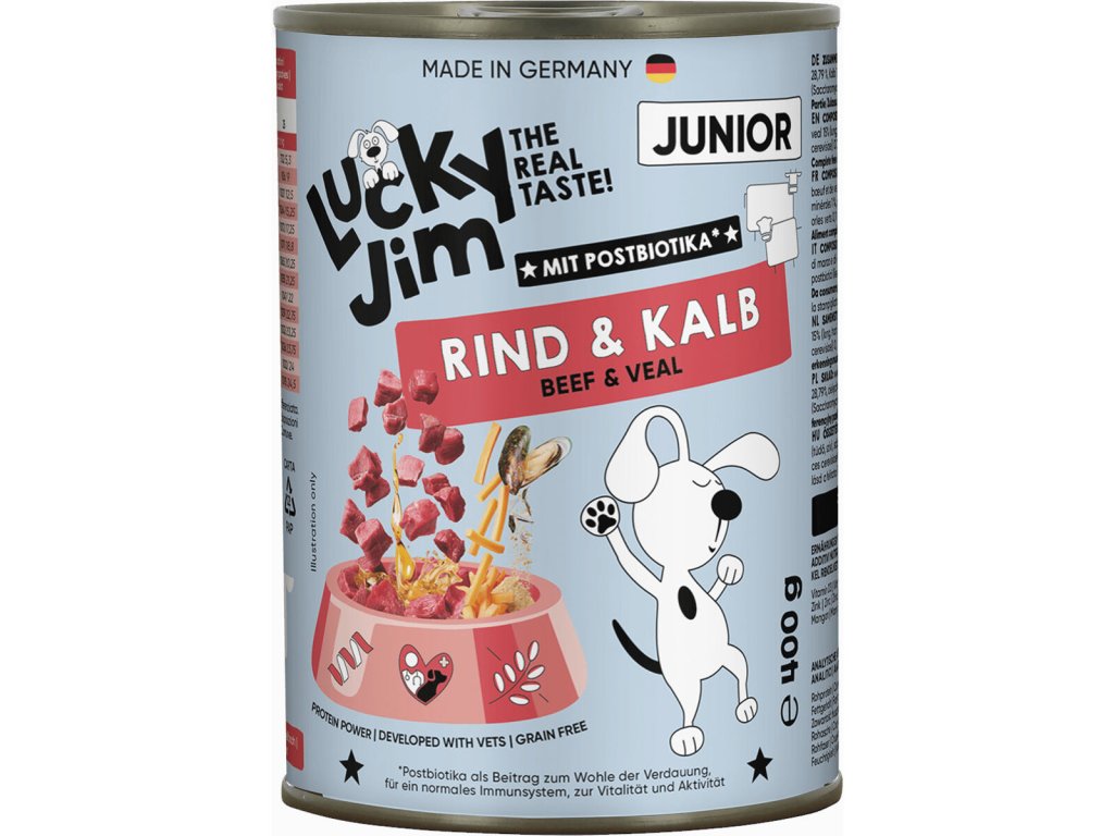 Lucky Jim Classic Junior s hovězím a telecím masem 400 g