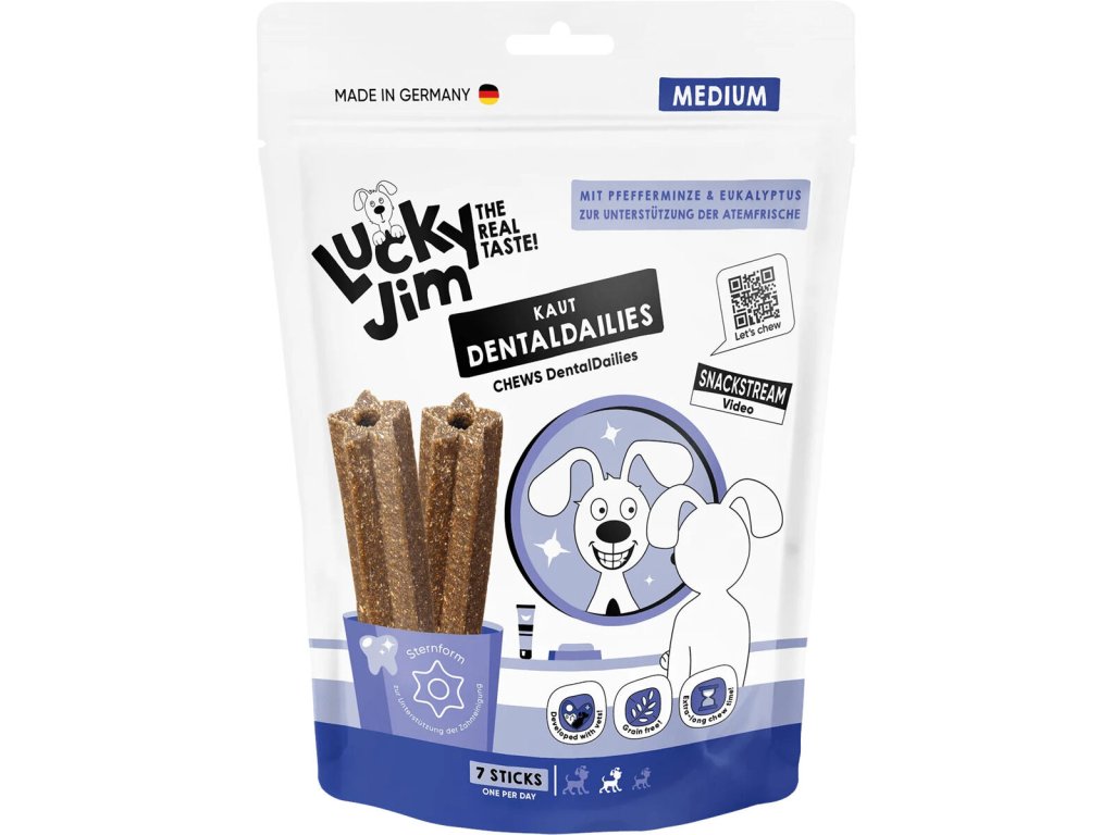 Lucky Jim DentalDailies Dentální tyčinky s mátou Medium 250 g