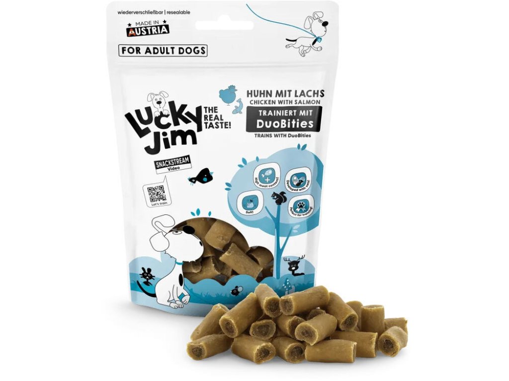 Lucky Jim DuoBities kuře s lososem 70 g