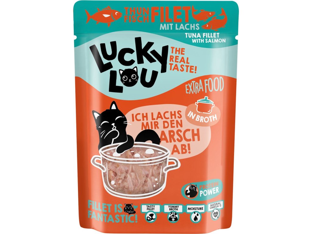 Lucky Lou Extra Food Filet z tuňáka s lososem ve vývaru 70 g