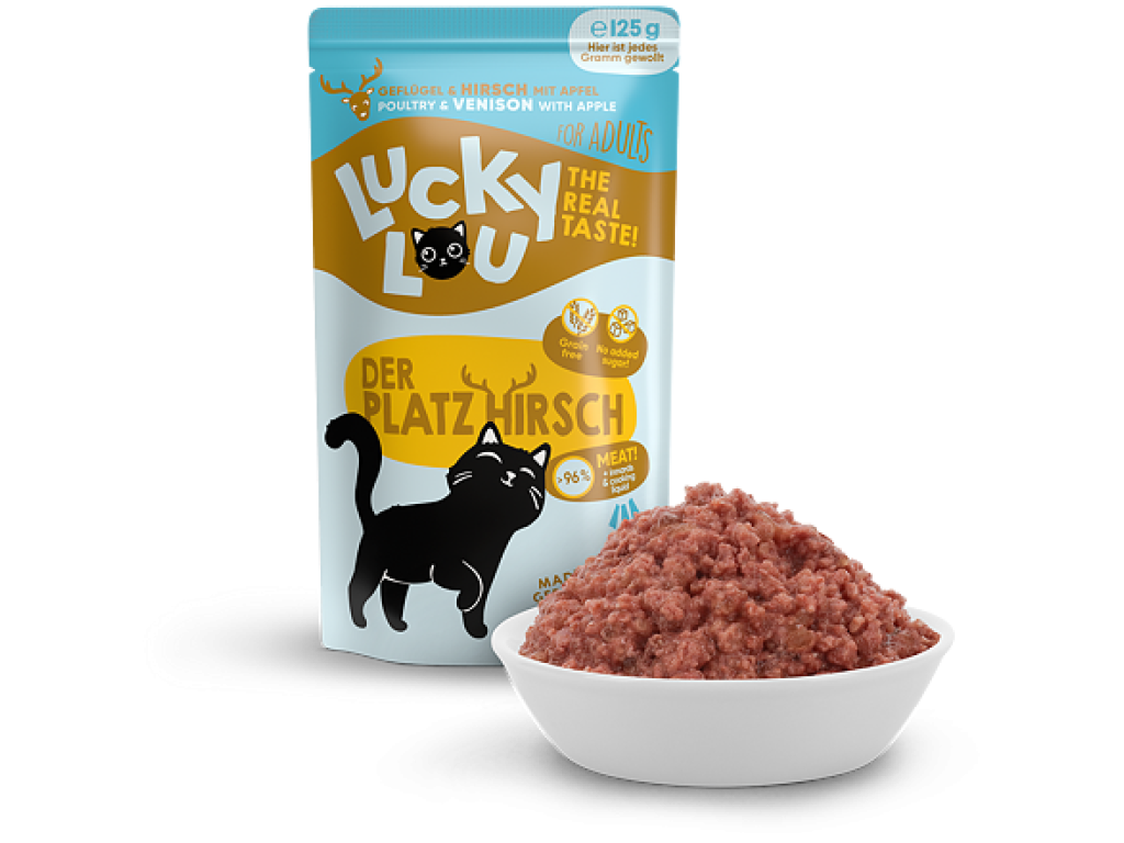 Lucky Lou Lifestage Adult s drůbežím a jelením masem 125 g