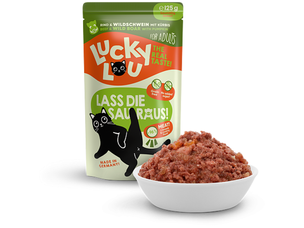 Lucky Lou Lifestage Adult s hovězím masem a divočákem 125 g