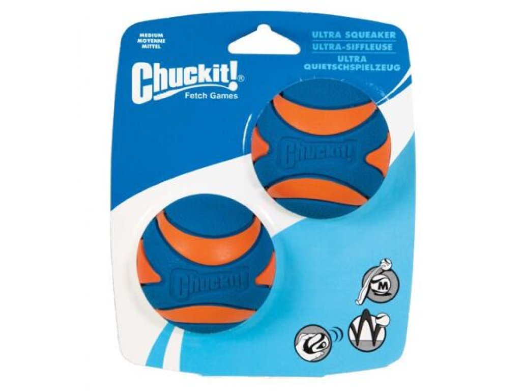 Ultra Squeaker Ball Medium - 6,5 cm - 2 pack