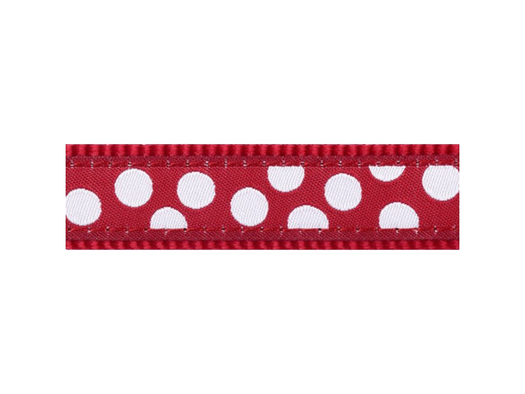 Cat Collar 12 mm x 20-32 cm – White Spots on Red