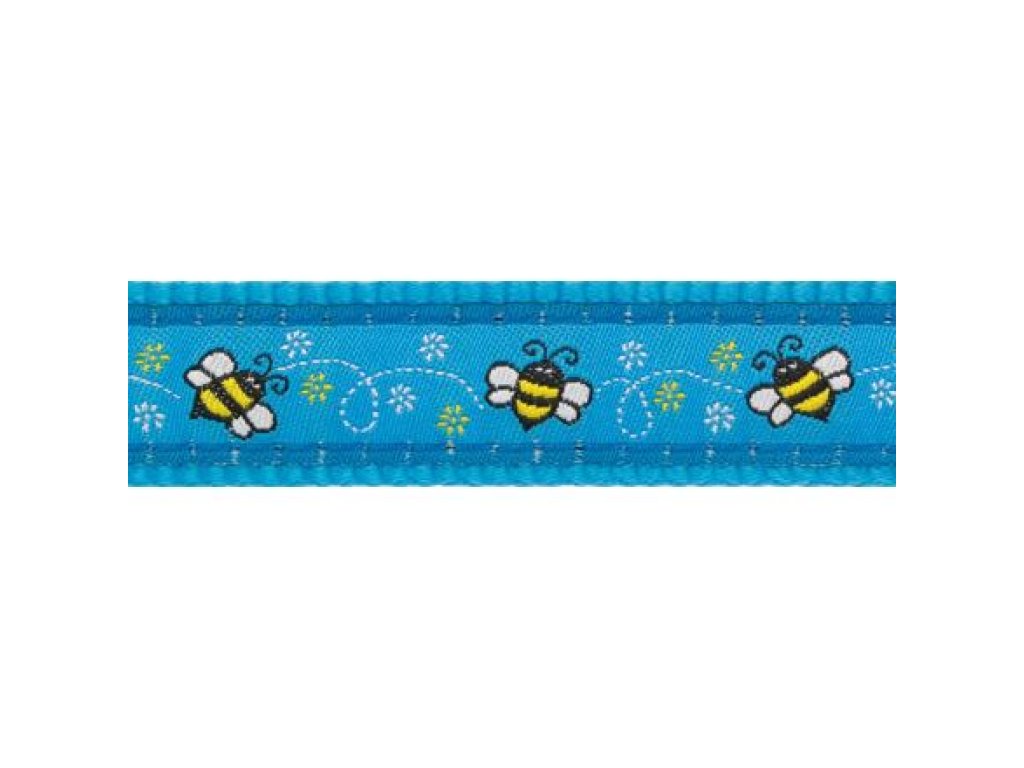 Obojek RD 12 mm x 20-32 cm - Bumble Bee Turquoise