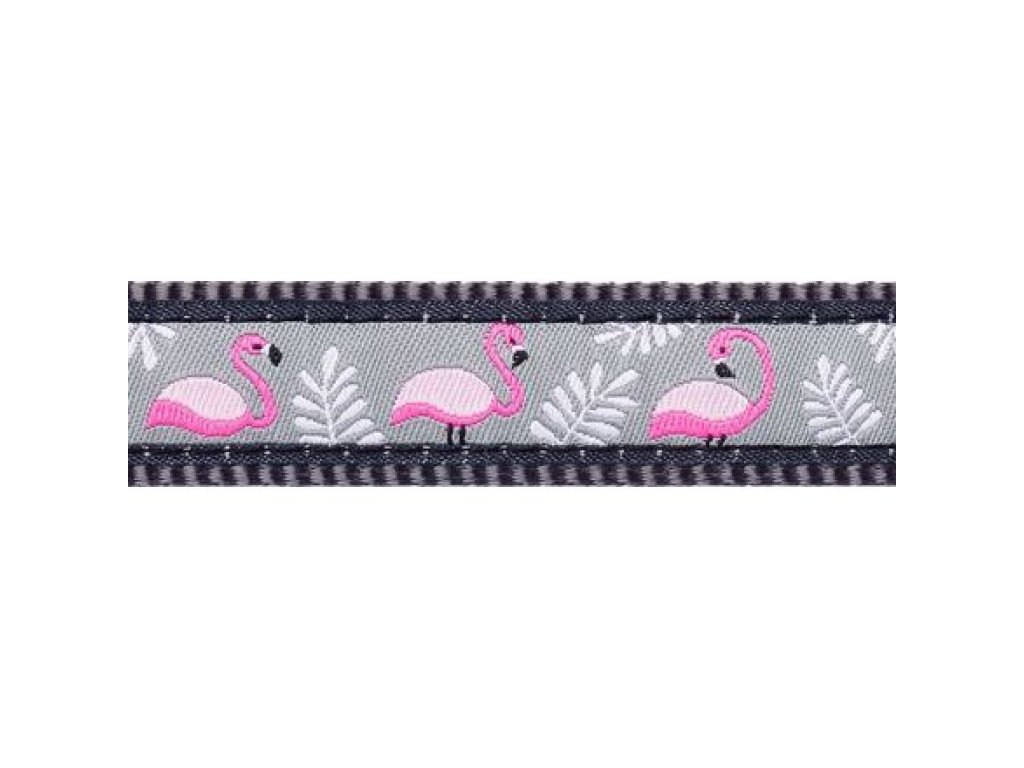 Obojek RD 12 mm x 20-32 cm - Flamingo Cool Grey