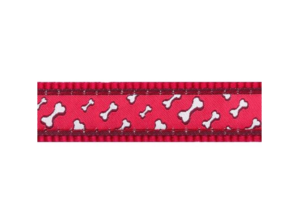 Obojek RD 12 mm x 20-32 cm - Flying Bones Red