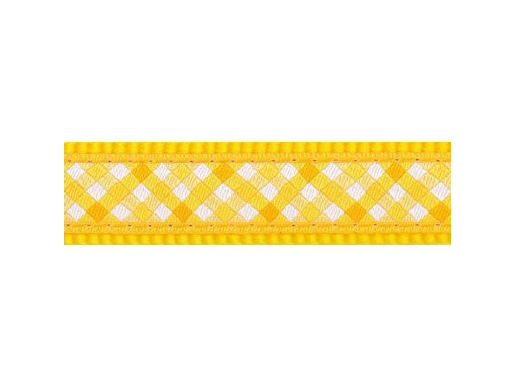 Obojek RD 12 mm x 20-32 cm - Gingham Yellow