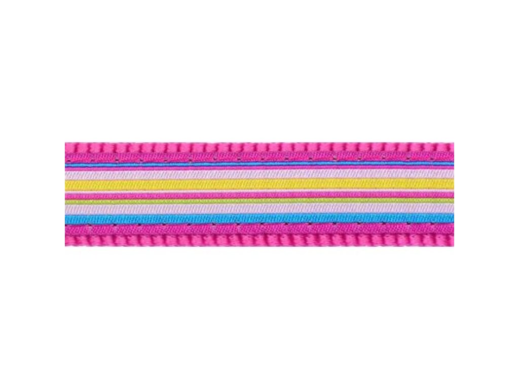 Obojek RD 12 mm x 20-32 cm - Horizontal Stripes Hot Pink