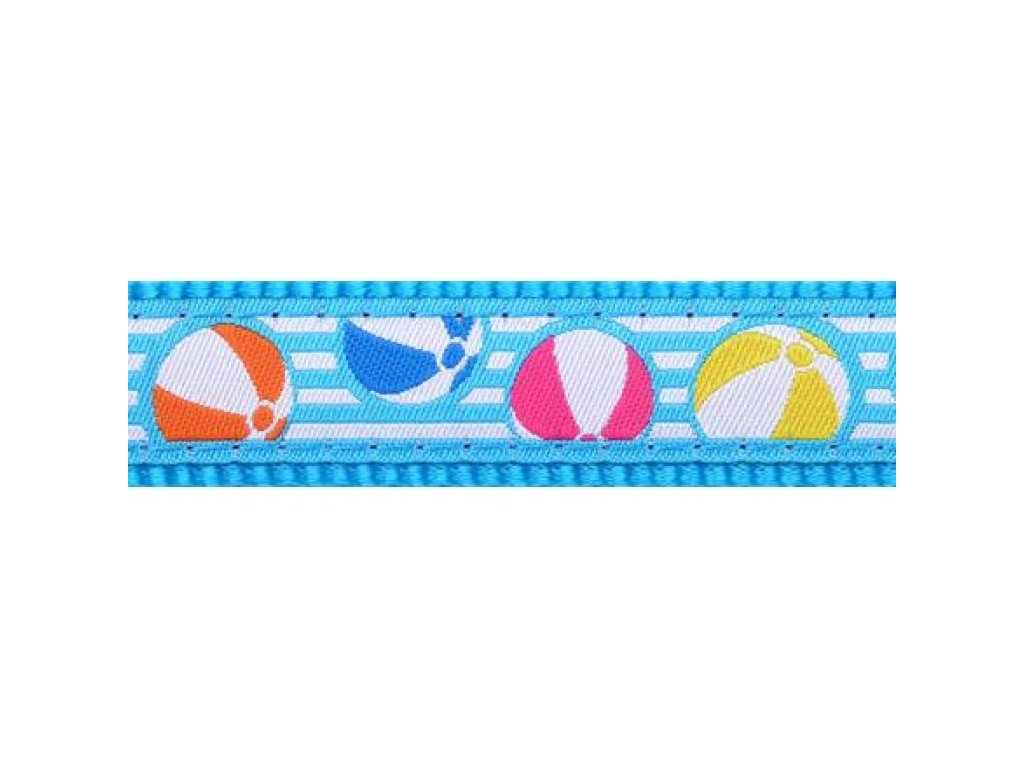 Obojek RD 15 mm x 24-36 cm - Beach Ball Turquoise