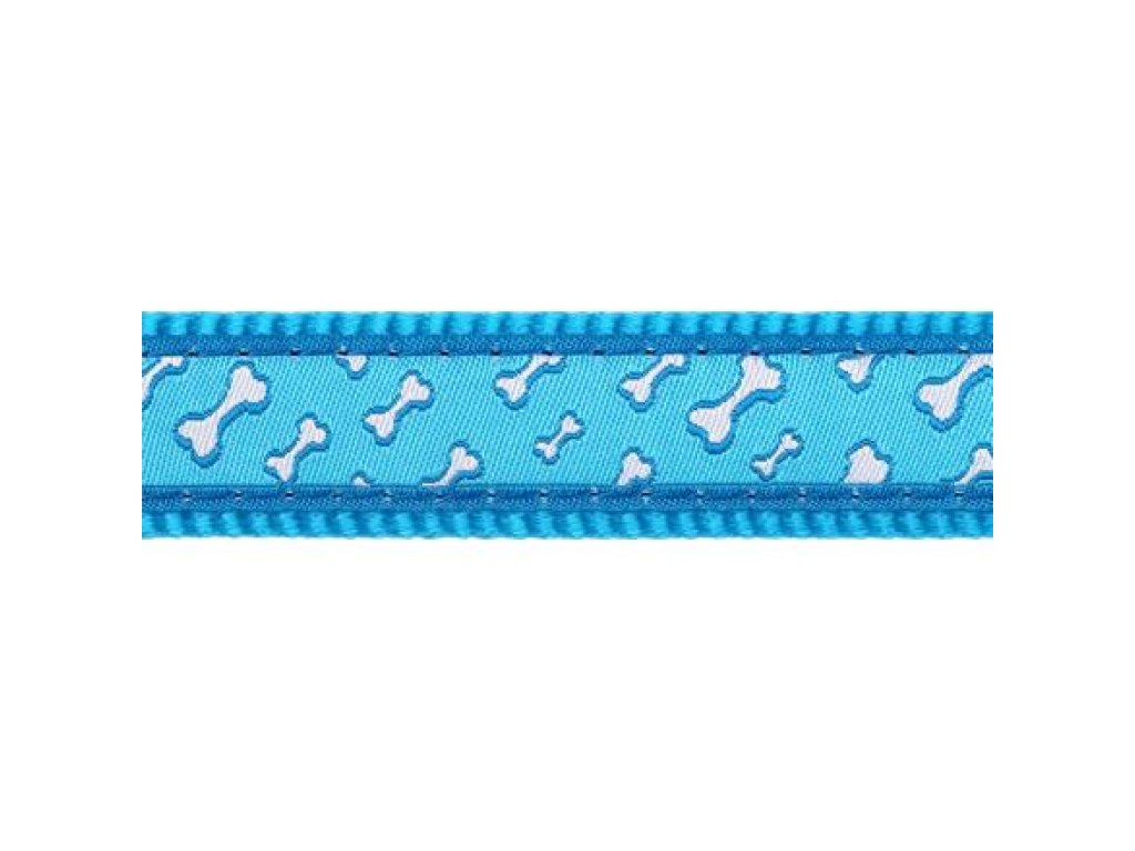 Obojek RD 15 mm x 24-36 cm - Flying Bones Turquoise