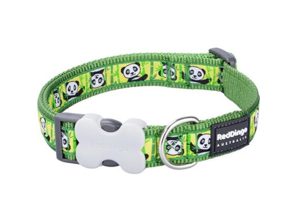 Obojek RD 15 mm x 24-36 cm - Panda Green