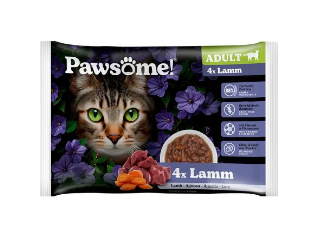 Pawsome! Adult s jehněčím masem Multipack 4x85 g