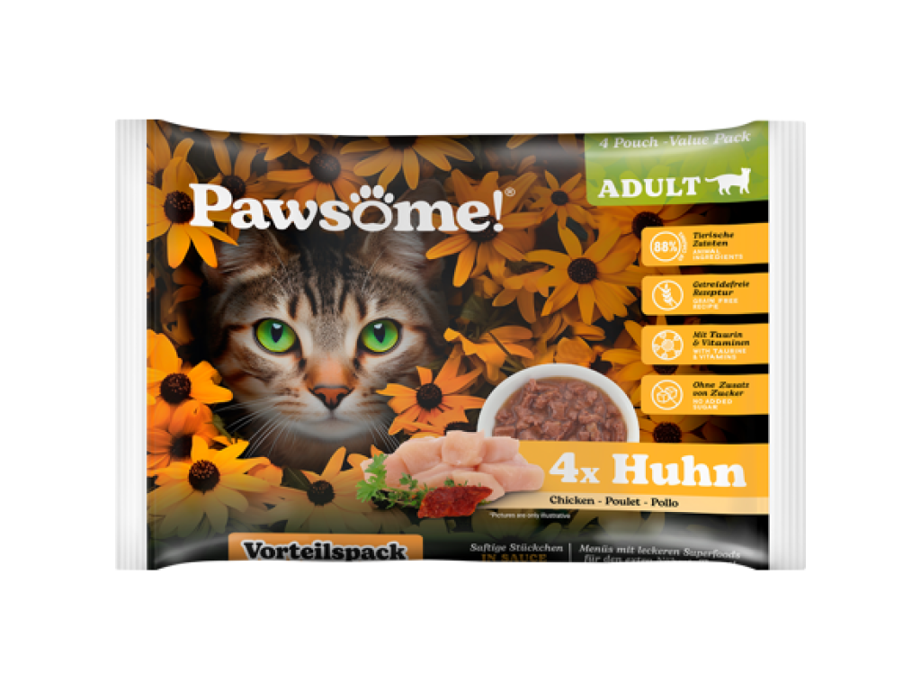 Pawsome! Adult s kuřecím masem Multipack 4x85 g