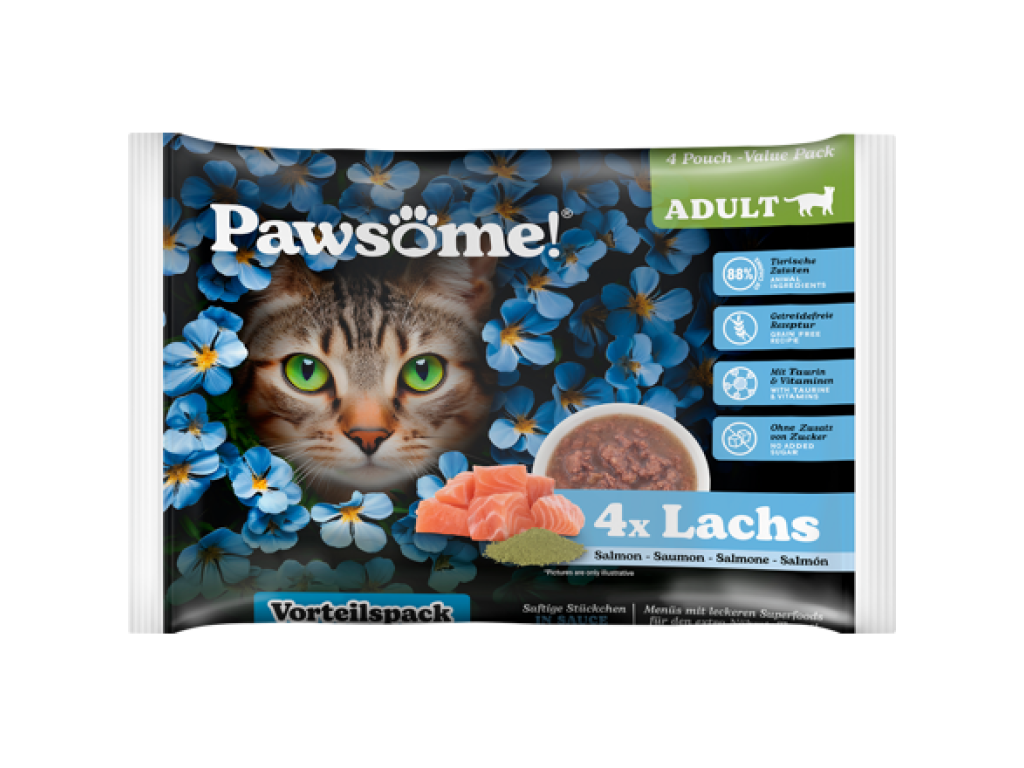 Pawsome! Adult s lososem Multipack 4x85 g