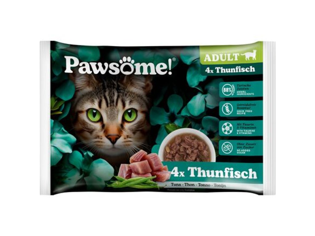 Pawsome! Adult s tuňákem masem Multipack 4x85 g