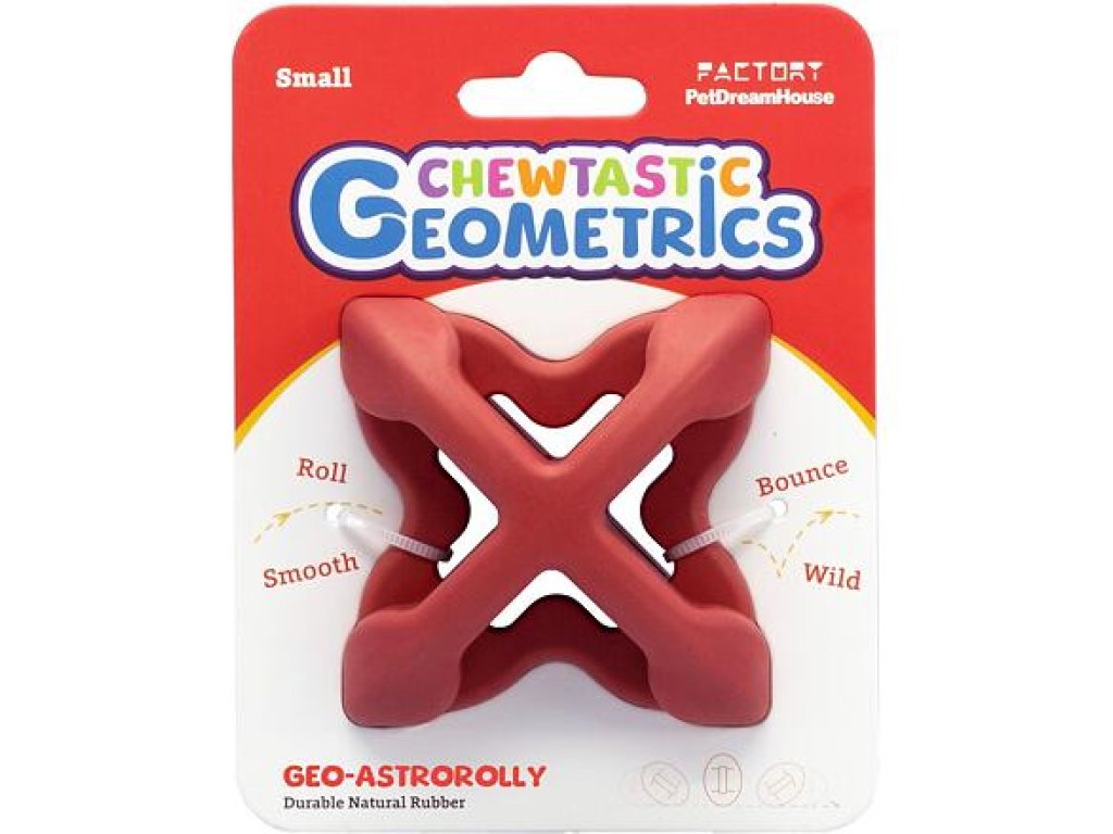 Petdreamhouse Chewtastic Geometrics Geo-AstroRolly – Red