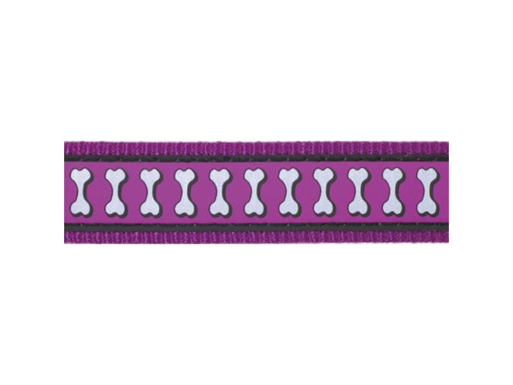 Dog Harness 15 mm x 36-54 cm – Refl. Bones Purple