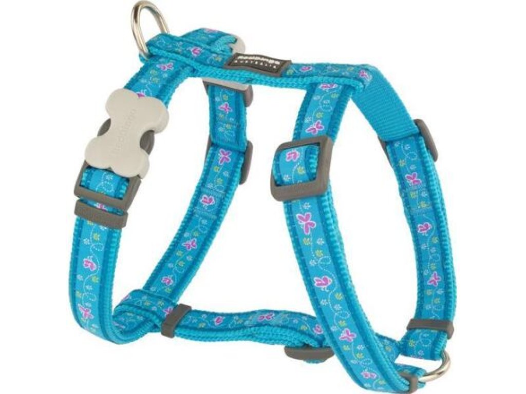 Dog Harness 15 mm x 36-54 cm - Buttefly Turquoise