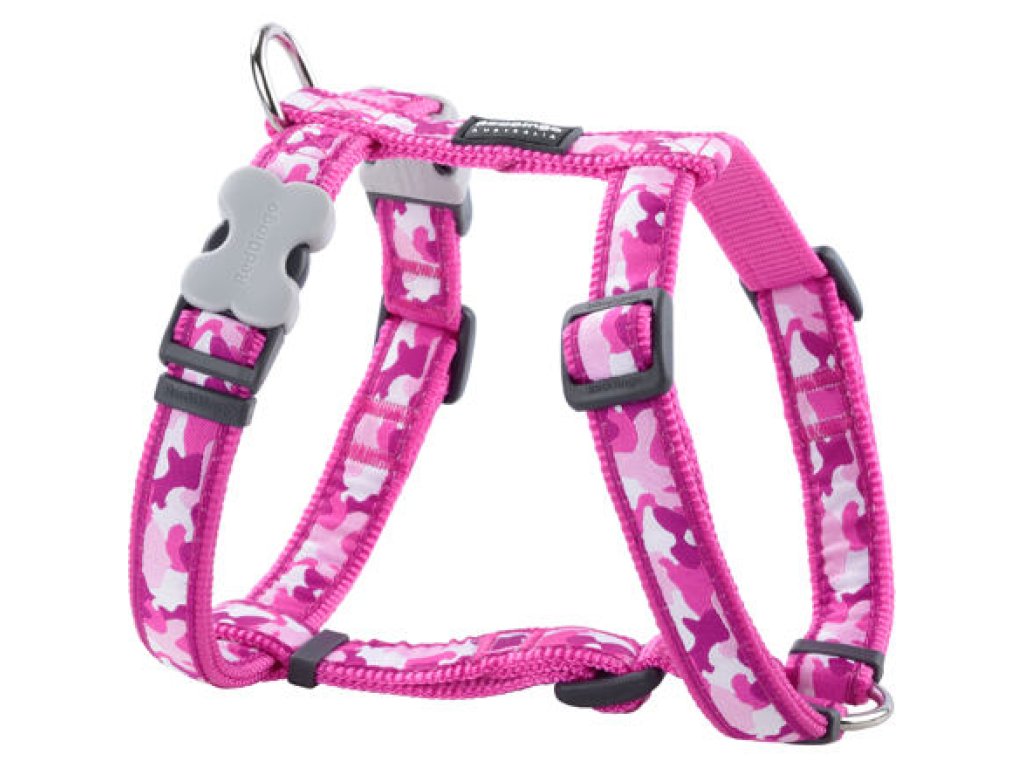 Postroj RD 20 mm x 45-66 cm - Camouflage Hot Pink