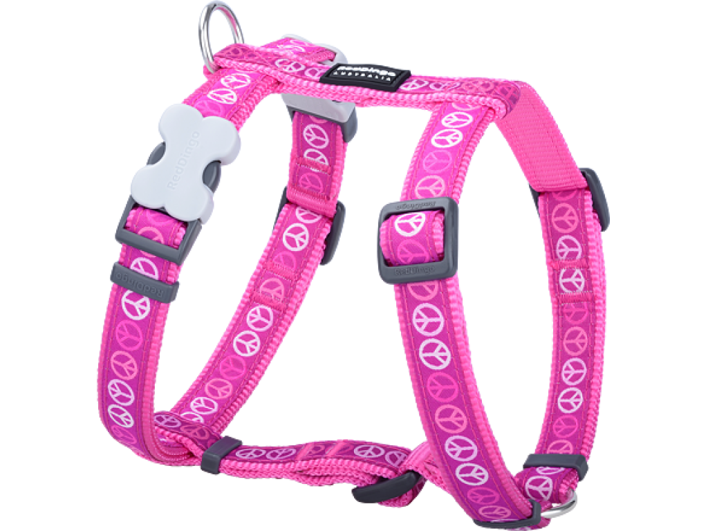 Dog Harness 20 mm x 45-66 cm - Peace Dark Pink