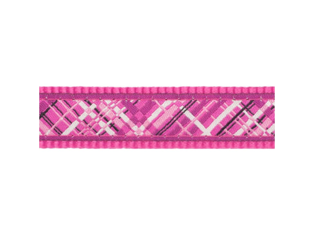 Postroj RD 25 mm x 71-113 cm - Flanno Hot Pink