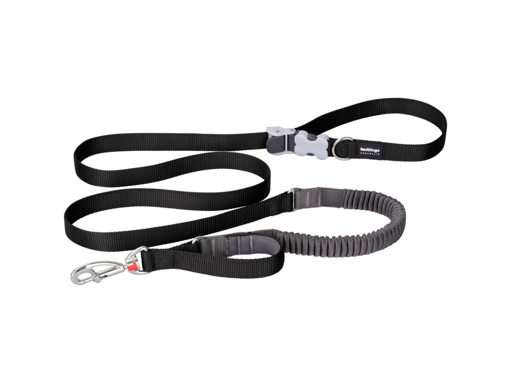 Red Dingo vodítko SuperLead Running – Black – 25 mm x 2,25 m