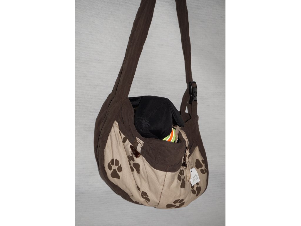 Dog bag, brown/ paws.