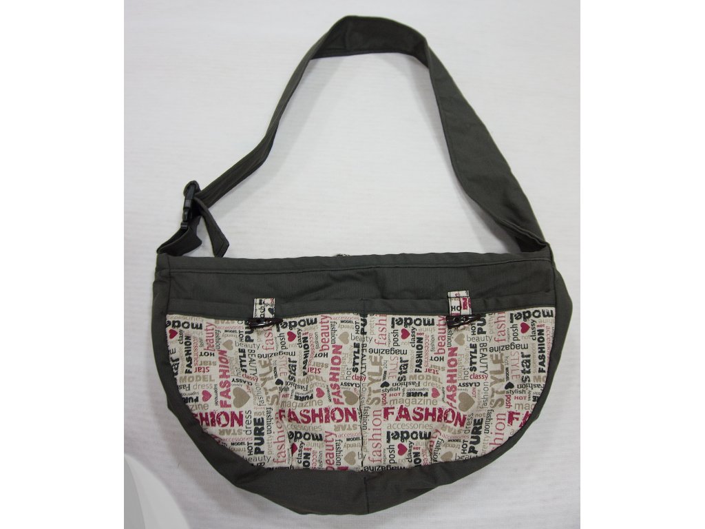 Dog bag, gray + print.