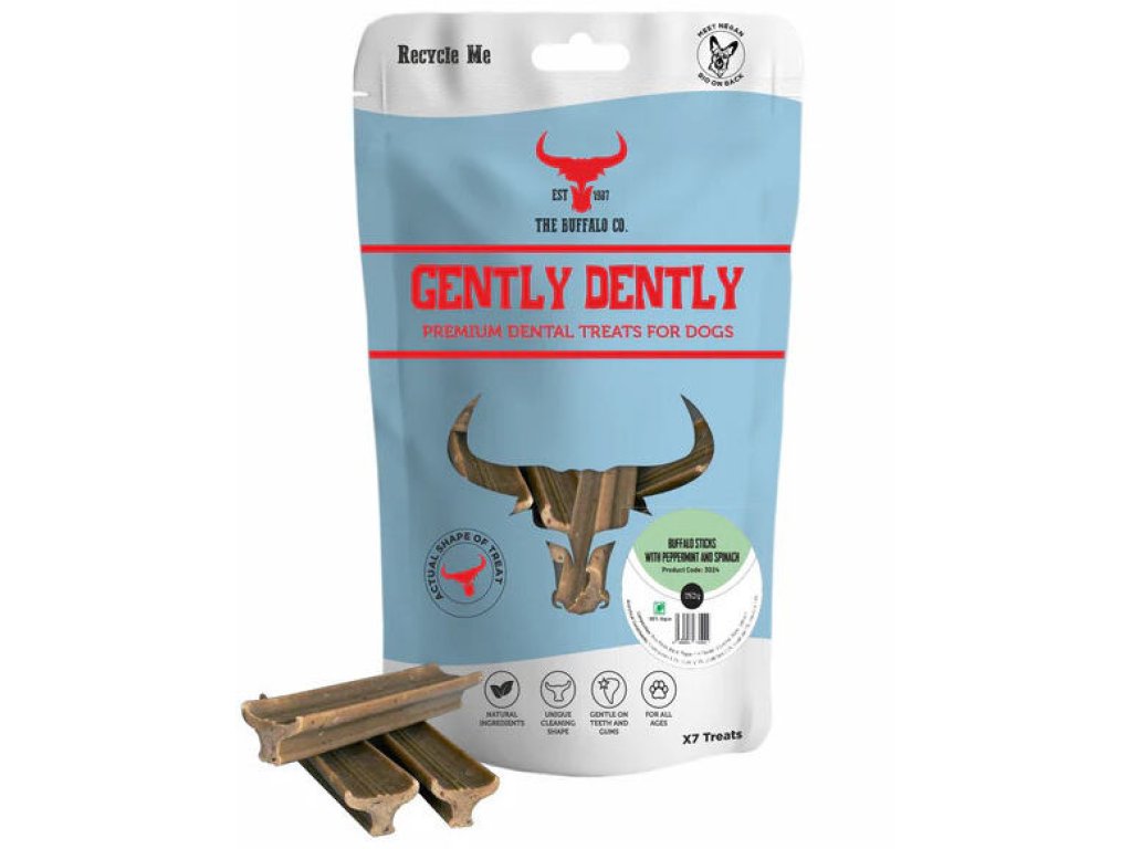 The Buffalo Co. Gently Dently Dentální pamlsky s mátou a mořskou řasou 175 g